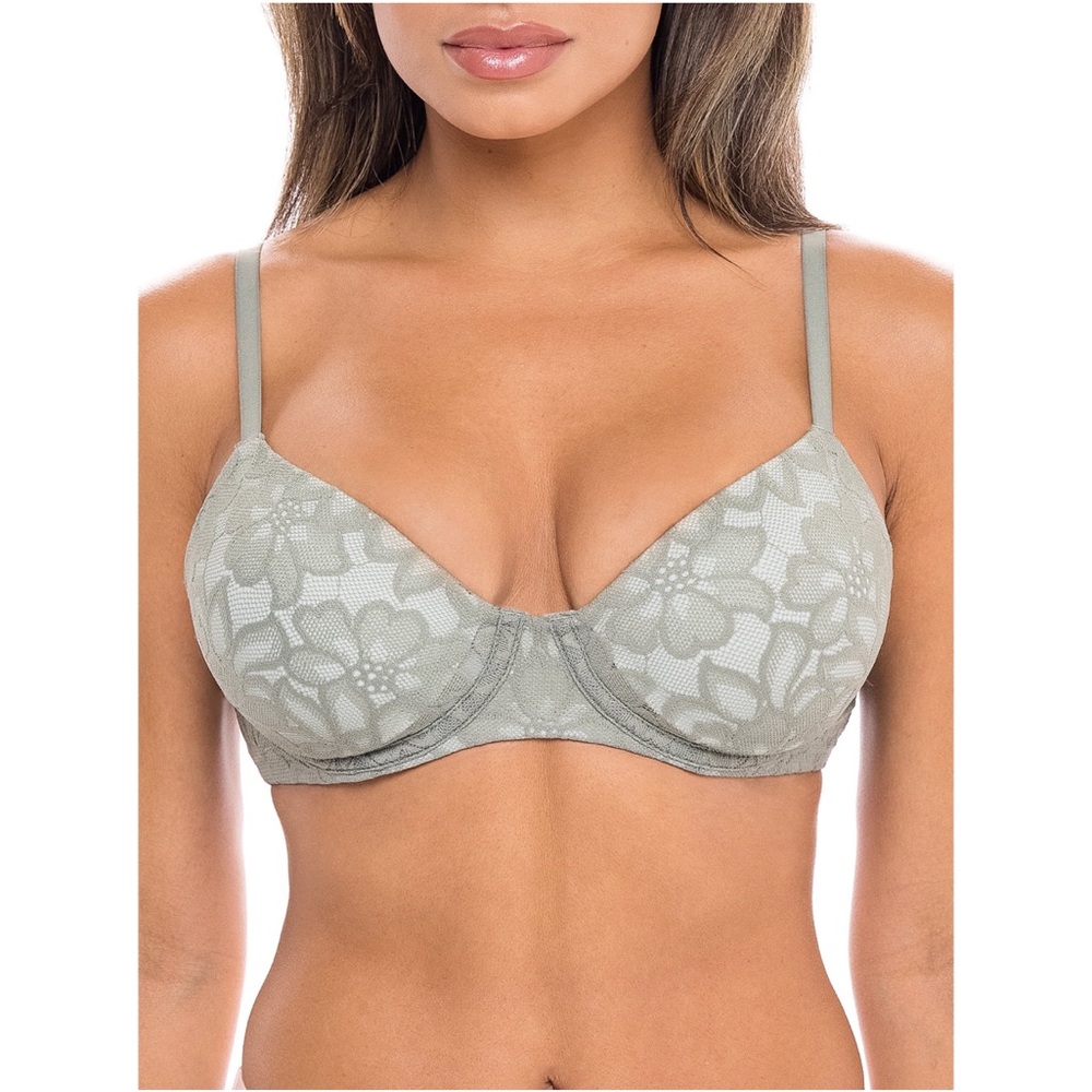 NWT Women's All Over Floral Lace Push Up Bra Size 32D